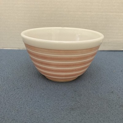 Vintage PYREX Pink Rainbow Stripes #401 1 1/2 Pint Mixing Bowl Ovenware - Read
