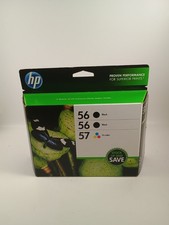 Genuine OEM HP 56 Black 57 Tri Color Ink Cartridges CD944FN Sealed Expired 2014