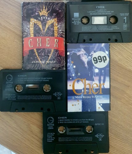 3 x 1990s CHER UK SINGLES: BELIEVE/LOVE & UNDERSTANDING/MANY RIVERS TO CROSS - Picture 3 of 3