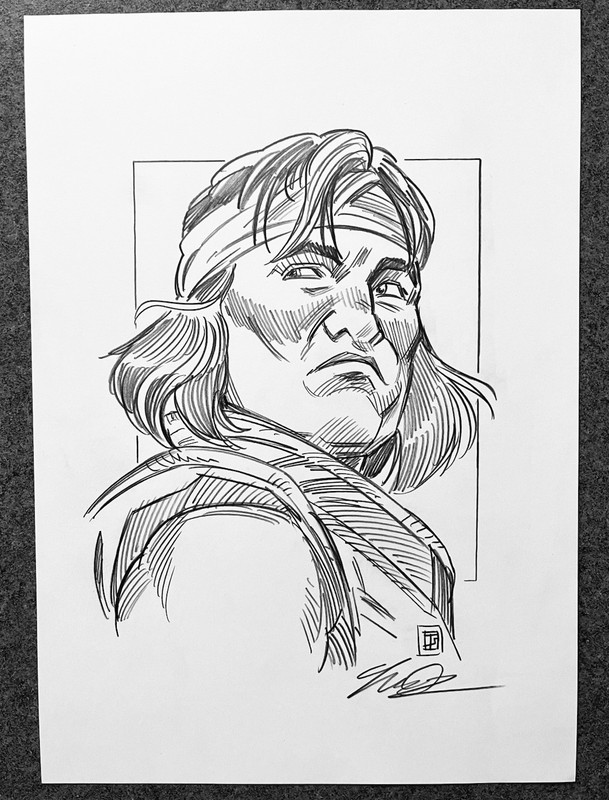 Predator Billy Sonny Landham ORIGINAL PENCIL SKETCH Tim Shinn
