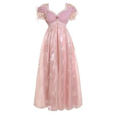 Regency Dresses for Women Luxurious Embroidery Lace Empire Waist Victorian Dr