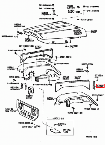 Genuine Toyota LandCruiser HJ47 Side Fender Cushion Seal Rubber Shim x2 - Picture 9 of 9