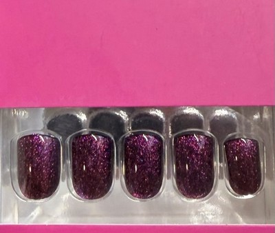 Red Aspen Press On Short Square Purple Cat Eye Flock Together, Farrah  