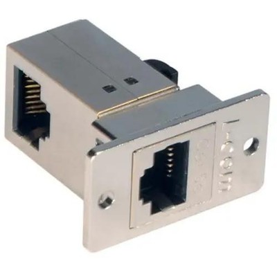 1PK L-COM ECF504-SR5E Cat 5e RJ45 Coupler, 8x8, Right Angle Deluxe Panel Co