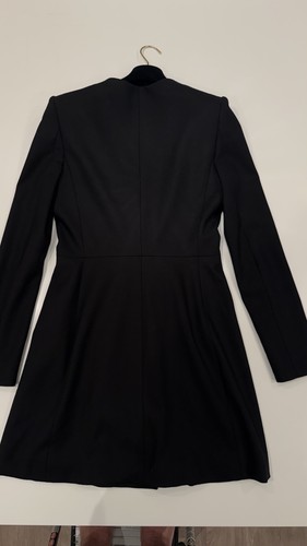 The Row Black Mid-Length Lined Overcoat Zipper Closure Long Sleeve Women's Size