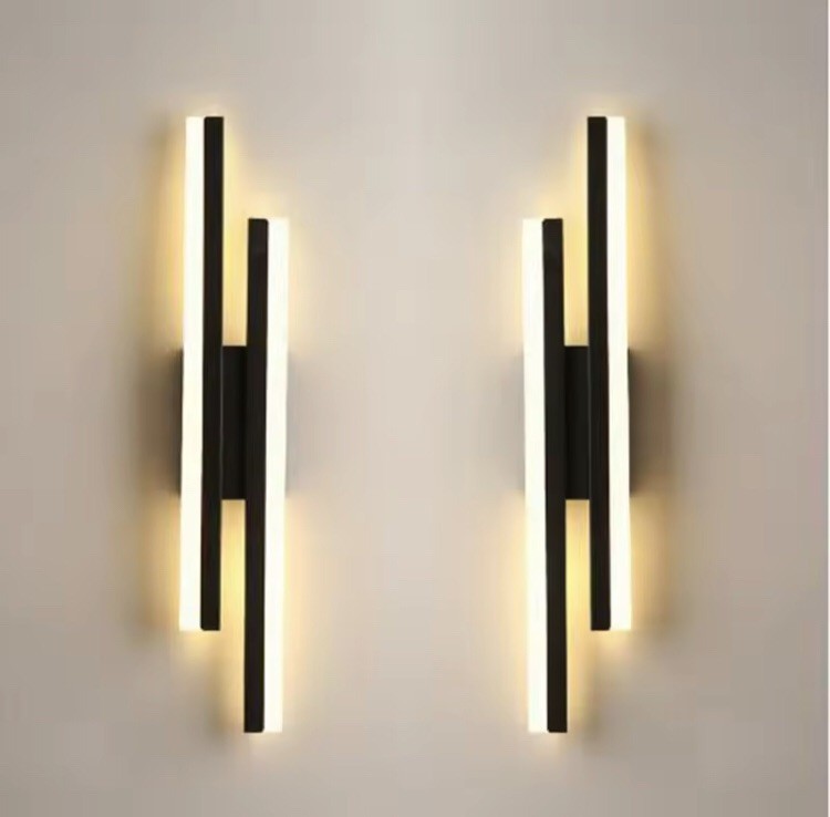 Applique murale LED noire moderne éclairage chaleureux pour chambre