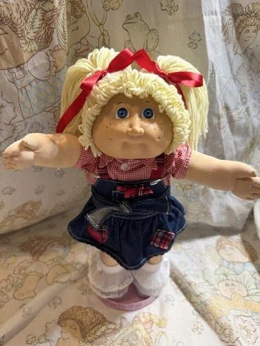 Cabbage Patch Kids HM2 Double Pony Lemon Girl Blue Eyes Custom Freckles