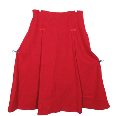 OGL CashSoft Wool Look Frog Button A-Line Zip Pocket Midi Skirt  display picture 1