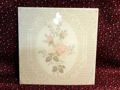 Cerdisa Italy Decorative Wall Tile 6'' Square Vintage Floral Pattern