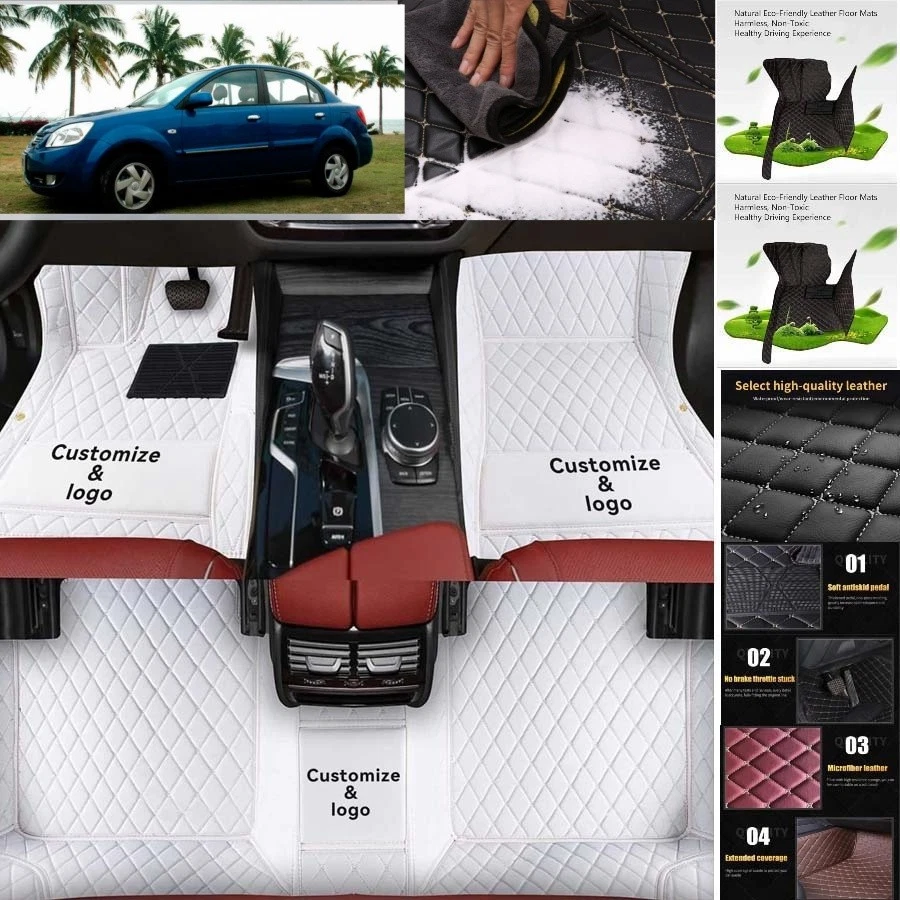 For Kia Rio Car Floor Mats Custom Waterproof All Weather Cargo Liner Carpet Foto 2 de 4