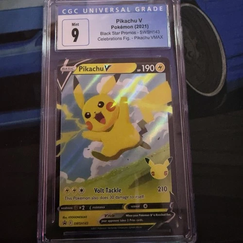POKEMON 2021 BSP SWSH Promo Vmax Box PIKACHU V #143 CGC 9 Mint Blue Label