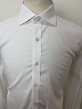 Twillory Shirt Mens 16.5 34-35 White Tailored Fit Performance Hustle Flip Cuff