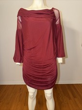 Venus Sheer Shoulder Burgundy Dress Off Shoulder Short Size 3X