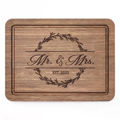 Craftique Wedding Gifts for Couples 2025, Bridal Shower Gifts- Walnut Wood Cu... - Picture 1 of 7