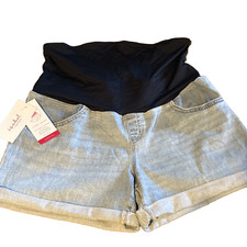 Ingrid  Isabel Maternity Denim Shorts 4.5  Stretch Light Wash NWT Choose Size