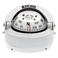 Ritchie S-53W Explorer Compass Surface Mount White S-53W Boat Sailboat Marine