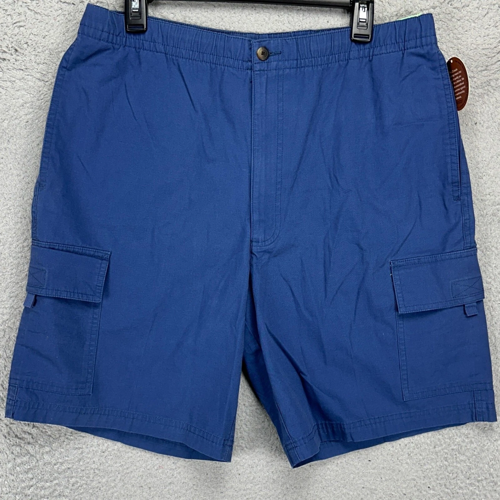 The Weekend Shorts Mens Cargo Shorts 34 Blue Flat Front Drawstring Relaxed NEW