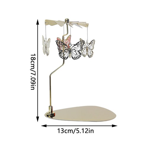 Candle Carousel Metal rotateing Candle Holder with Tray Rotating Candlestick Set - Foto 3 di 16