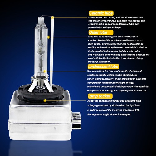 For Chevy Impala 2014-2018 - 6000K Xenon HID Headlight Bulb High Low Beam Qty2 - Picture 7 of 10