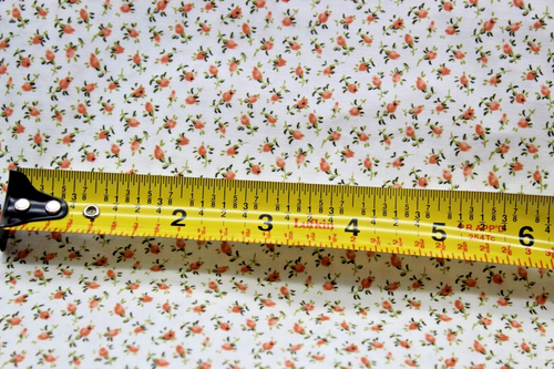 1930s Reproduction Fabric Cotton Quilt Peach Orange Rosebud Flowers 42"x1/2 yd - Picture 6 of 7