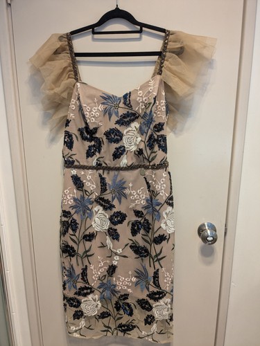 Bronx & Banco Floral Pencil Dress AU14 / US12 | Cocktail Wedding Formal Lace - Picture 3 of 11