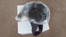 Vintage women's italian lamb skin fur hat with box