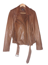Lamarque Women's Brown Leather Biker Jacket Size L Pre-owned