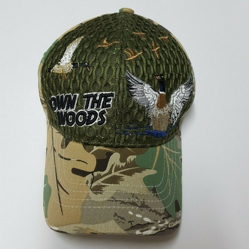 Hunters "Own The Woods" Hunting Ducks Camo Adjustable Baseball Cap Ball Hat C2 - Picture 15 of 16