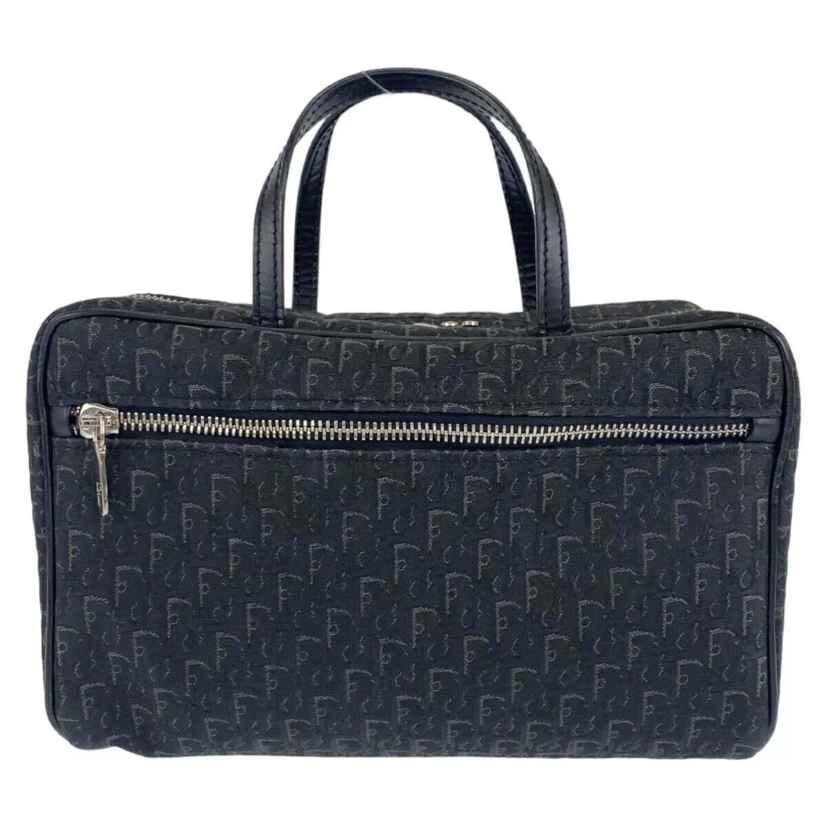 Sac fourre tout Christian Dior Trotter Oblique Street Chic MC0053 toile noire cuir