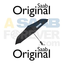SAAB UMBRELLA BLACK SAAB LOGO NEW GENUINE OEM DEALER ACCESSORY GIFT DISCONTINUED