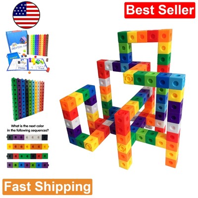 100 Math Link Cubes - Educational Counting Blocks - Creative Building Toys