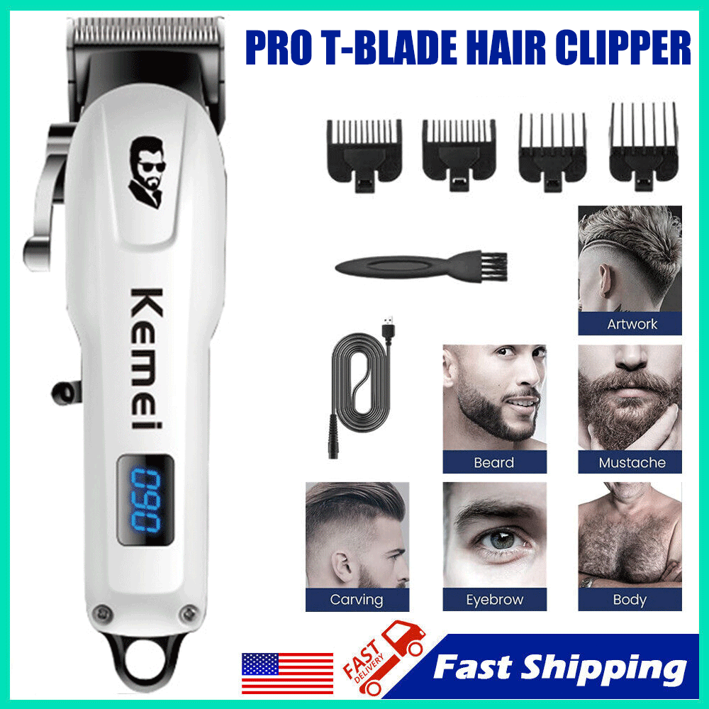 Kemei Professional 0mm Hair Clippers Trimmer Kit Cutting Machine Salon Barber BK