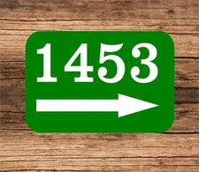 Personalized Home Address Sign Aluminum 6" x 10" Custom Number Right Arrow sign