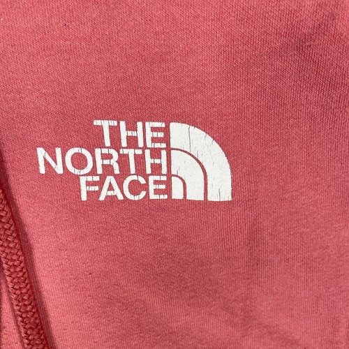 North Face Hoodie Womens Medium Pink Big Spell Out Logo Gorpcore Hiking Top - Picture 4 of 16