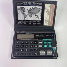 Sharp EL-470 Electronic Travel Clock Calculator, w Manuals  PERFECT CONDITION 