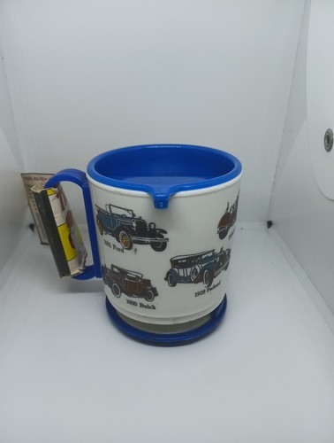 Vintage 12oz Hot/Cold Travel Mug Tumbler Whirley Industries Classic Cars Nwt