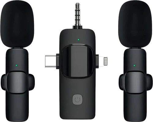 Lavalier kabelloses Mikrofon Audio Video Aufnahme Mini Mikrofon für iPhone Android - Bild 12 von 14