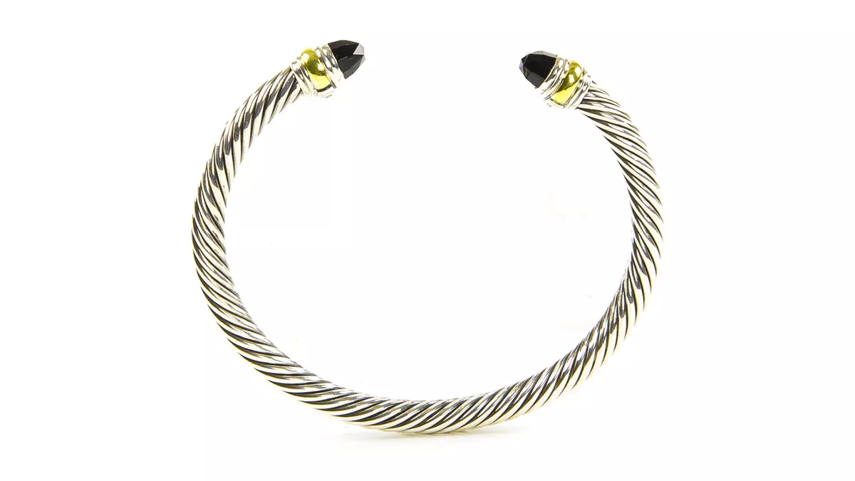 DAVID YURMAN Women s Cable Classics Bracelet Black Onyx 14K Gold