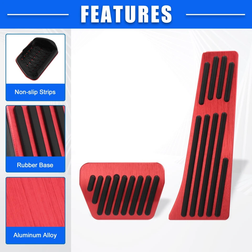 Cubierta de pedal de freno de gas 2 piezas pedales antideslizantes para BMW Serie 1 2 3 4 5 7 rojo Foto 4 de 4