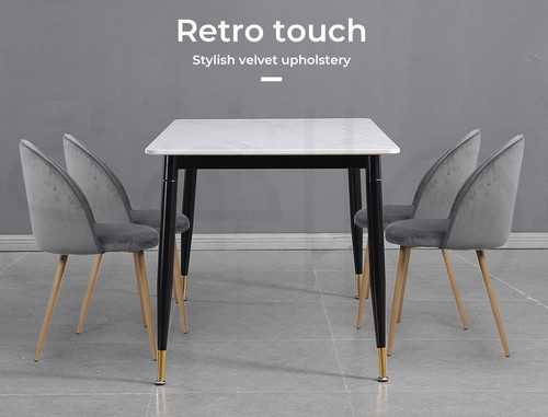 Levede 2x Dining Chairs French Provincial Kitchen Cafe Lounge Upholstered Seat - Picture 4 of 63
