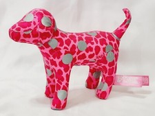 Victoria's Secret Pink PLUSH DOG "7 LEOPARD Polka Dots Stuffed Animal Fabric