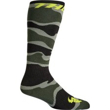 Thor 2025 Youth MX Camo Green Acid Motocross Boots Socks Kids Junior ATV Quad