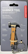 Kikkerland Wood Mini Hammer Tool 7-in-1 Multi Tool Mini Hammer KR13-W NEW