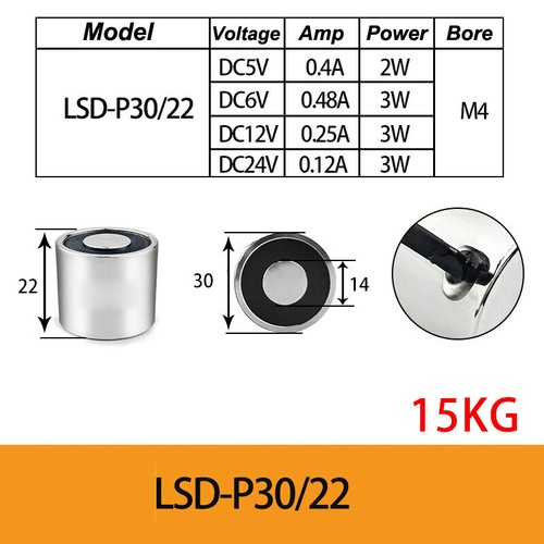 Elektromagnet DC5V 6V 12V 24V Zugmagnet Magnet Hubmagnet Hubmagnet 1Kg bis 500kg - Bild 33 von 182