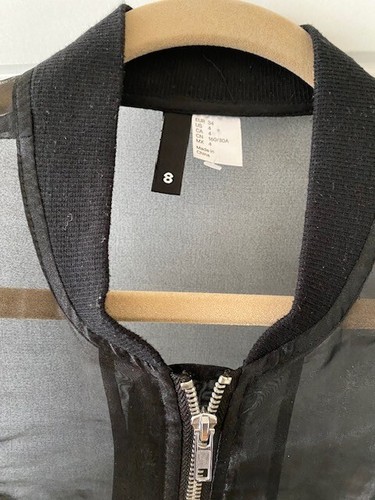 H&M - black chiffon bomber style style jacket - size 8 - Picture 3 of 3