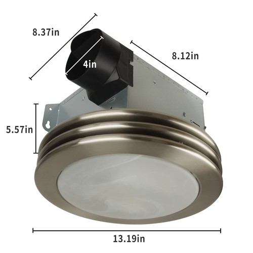 Ultra Quiet Bathroom Exhaust Fan With Led Light 80cfm 2.0 Round Ventilation - Picture 4 of 4
