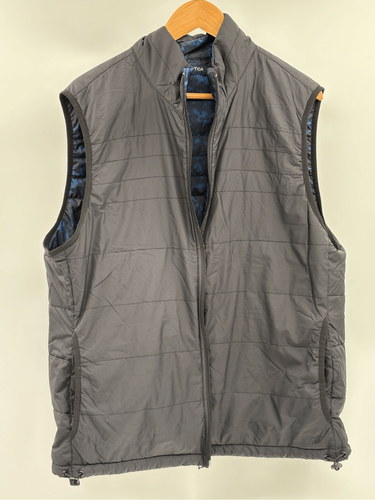 Nautica Puffer Vest Men Size XL Blue Black Reversible Camo Full Zip - Picture 3 of 11