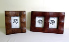 Brown Set of 2 Wooden Photo / Picture Frames Stands Home Decor Natural wood