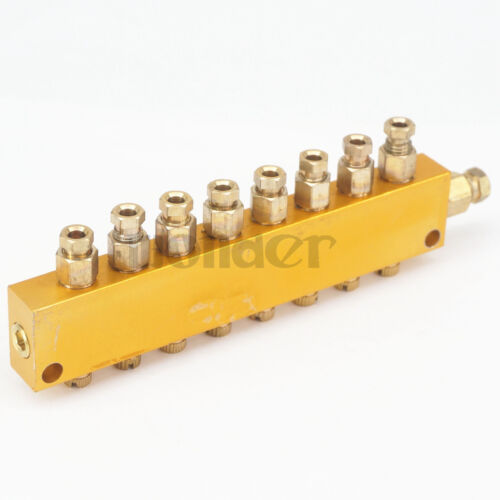 2-10 vías de entrada 6 mm salida 4 mm Al + latón ajuste lubricante distribuidor bloque colector - Imagen 10 de 40