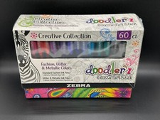 Zebra Doodlerz 60 Ink Pens - Fashion, Glitter,  Metallic Colors